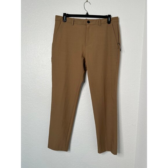 FLX Mens Urban Commuter Dynamic Stretch Tan Performance Golf  PANTS 36X32 - Picture 1 of 7